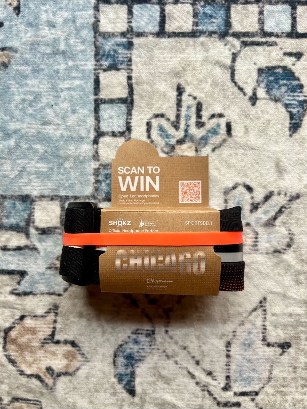 Chicago Marathon 2024 Shokz Sportsbelt - Running Belt Black with Orange Accent